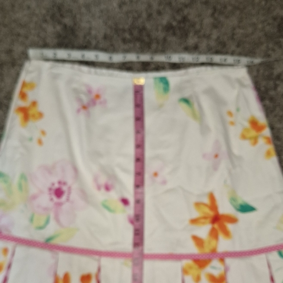 Acorn Lined Pink/White Pleated Mini Skirt Resort Wear-10-Floral Butterflies - Picture 5 of 6